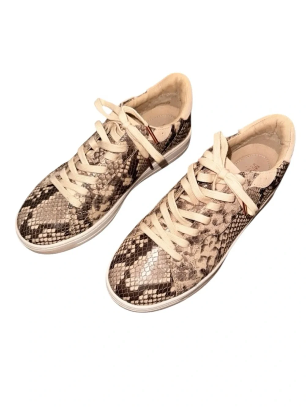 Michael Kors Keating Snake Print Leather Lace Up Casual Sneakers Size 6.5